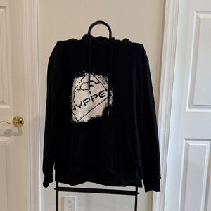 Hype Black Hoodie with Distressed White Logo